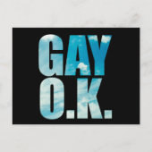 Gay OK Funny Hipster Cloud Text Briefkaart (Voorkant)