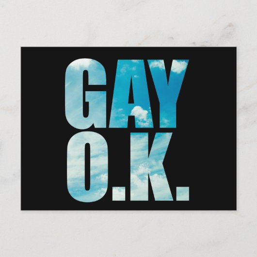 Gay OK Funny Hipster Cloud Text Briefkaart (Voorkant)