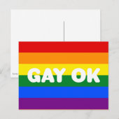 GAY OK LGBT 6-Stripe regenboogbek Vlag Briefkaart (Voorkant / Achterkant)