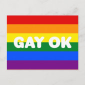 GAY OK LGBT 6-Stripe regenboogbek Vlag Briefkaart (Voorkant)