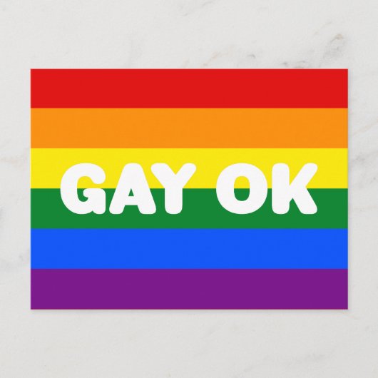 GAY OK LGBT 6-Stripe regenboogbek Vlag Briefkaart (Voorkant)