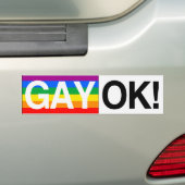 GAY OK —.png Bumpersticker (Op auto)