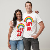 Gay OK Pride T-shirt met rode tekst (Unisex)