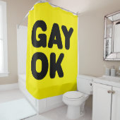 GAY OK / Proud om homo / LGBT-ondersteunend ontwer Douchegordijn (In situ)