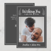 Gay Olde Kerstkerst LGBTQ Chalkboard Kerstmis Feestdagenkaart (Voorkant / Achterkant)