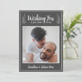 Gay Olde Kerstkerst LGBTQ Chalkboard Kerstmis Feestdagenkaart (Staand voorkant)