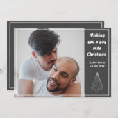 Gay Olde Kerstkerst LGBTQ Chalkboard Kerstmis Feestdagenkaart (Voorkant / Achterkant)