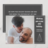 Gay Olde Kerstmis LGBTQ Chalkboard Holiday Feestdagenkaart (Voorkant / Achterkant)