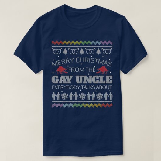 Gay ome Kerstmis Ugly Sweater Funny Xmas Gift T-shirt (Design voorkant)