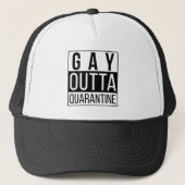 Gay Outta Quarantine | Funny Pride Quote Trucker Pet (Voorkant)
