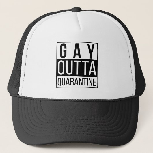 Gay Outta Quarantine | Funny Pride Quote Trucker Pet (Voorkant)