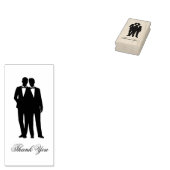 Gay paar Tuxedo Bow Stropdas Grooms Rubber Stamp Rubberstempel (Gestempeld)