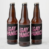 Gay Panic LGBTQ-protesttrots Bier Etiket (Flessen)