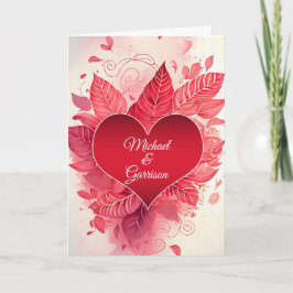 Gay Partner Valentijnsdag Rood Hart Botanisch Feestdagen Kaart