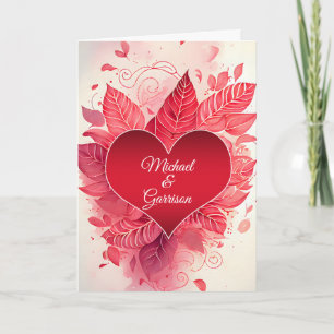 Gay Partner Valentijnsdag Rood Hart Botanisch Feestdagen Kaart