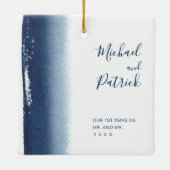 Gay Pas getrouwd Ons eerste kersthuwelijk Keramisch Ornament (Achterkant)