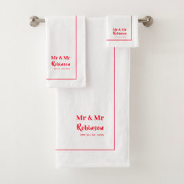Gay Passen getrouwd Mr & Mr. Personalized Large Bad Handdoek