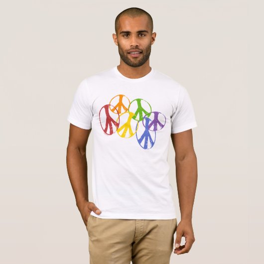 Gay Peace Symbols T-shirt (Voorkant volledig)