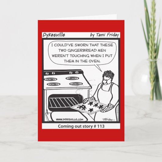 Gay peperkoek mannen feestdagen kaart (Voorkant)