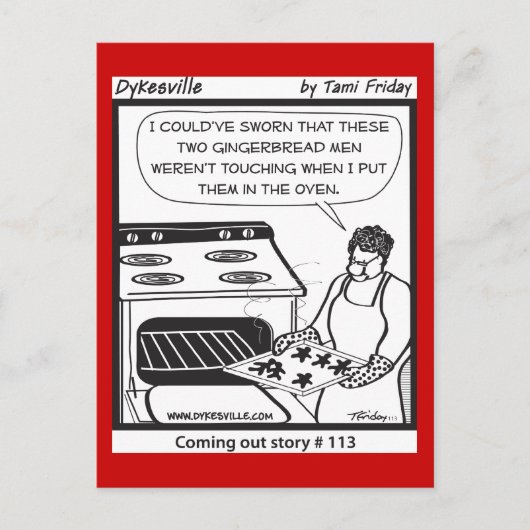 Gay peperkoek mannen feestdagenkaart (Voorkant)