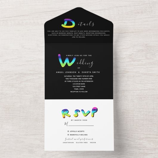 Gay Photo Wedding All In One Uitnodiging (Binnen)