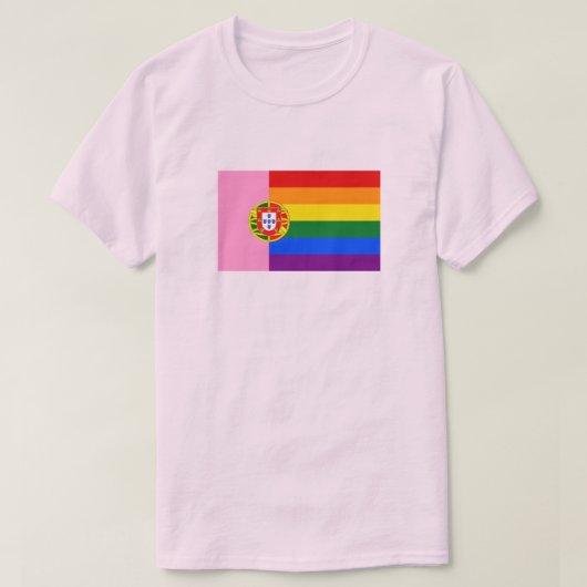 GAY PORTUGAL EN RAINBOW VLAG T-SHIRT (Design voorkant)