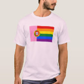 GAY PORTUGAL EN RAINBOW VLAG T-SHIRT (Voorkant)