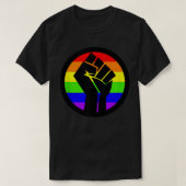 Gay Power Gay Pride Rainbow Fist T-shirt (Design voorkant)