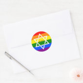 Gay Praid Rainbow Flag Jewish Star van David Ronde Sticker (Envelop)