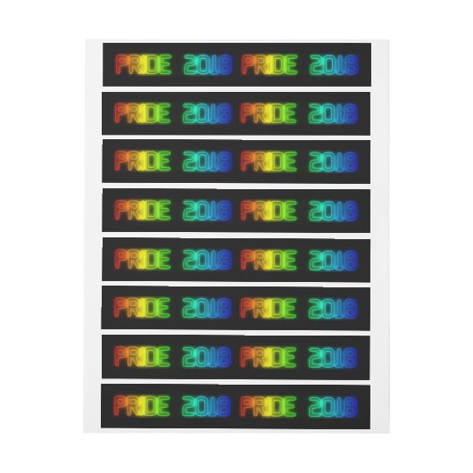 Gay Pride 2018 Rainbow Flag LGBT Typografie Adreslabel Wikkel (Vel)