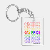 Gay Pride Acrylic Sleutelhanger (Voorkant Links)