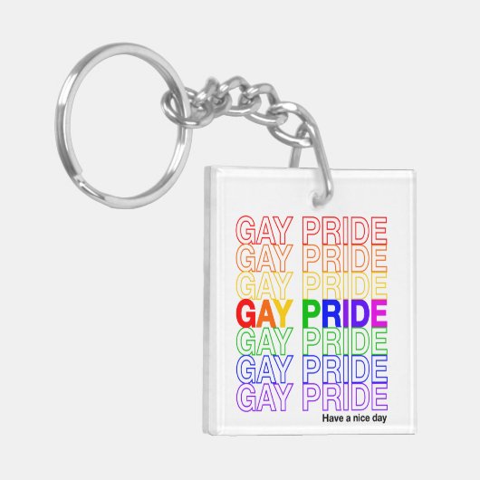 Gay Pride Acrylic Sleutelhanger (Voorkant Links)