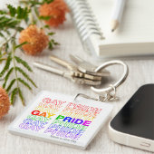 Gay Pride Acrylic Sleutelhanger (Voorkant Rechts)