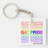 Gay Pride Acrylic Sleutelhanger (Voorkant)