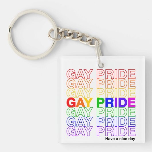 Gay Pride Acrylic Sleutelhanger (Voorkant)
