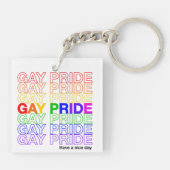 Gay Pride Acrylic Sleutelhanger (Achterkant)