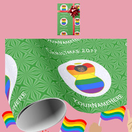 Gay Pride Afrikaanse engel kerstvlag personalisere Cadeaupapier