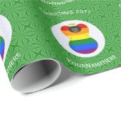 Gay Pride Afrikaanse engel kerstvlag personalisere Cadeaupapier (Rol Hoek)