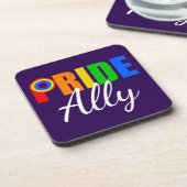 Gay Pride Ally Bier Onderzetter (Linkerzijde)