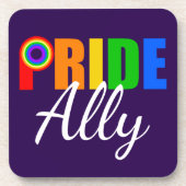 Gay Pride Ally Bier Onderzetter (Voorkant)