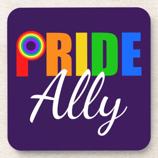 Gay Pride Ally Bier Onderzetter (Voorkant)
