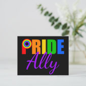 Gay Pride Ally LGBTQ Rainbow Alliance Briefkaart (Staand voorkant)