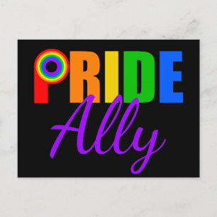 Gay Pride Ally LGBTQ Rainbow Alliance Briefkaart