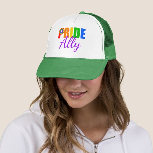Gay Pride Ally Rainbow Trucker Pet (In situ)