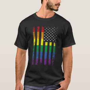Gay Pride American Flag Lgbt steunt Lgbatq Lesbian T-shirt