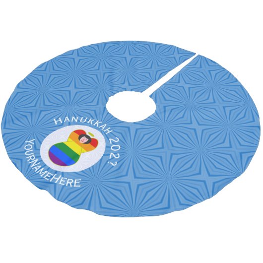 Gay Pride Angel Zwart Haar Chanoeka Vlag Persoonli Kerstboom Rok (Gekanteld)