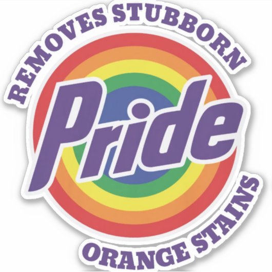 Gay Pride Anti-Trump Anti-Maga Rainbow Sticker (Voorkant)