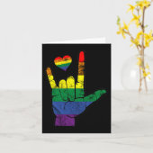 Gay Pride ASL-gebarentalen LGBT Deaf Awareness M Kaart (Gele Bloem)