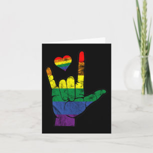 Gay Pride ASL-gebarentalen LGBT Deaf Awareness M Kaart