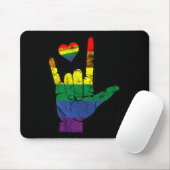 Gay Pride ASL-gebarentalen LGBT Deaf Awareness M Muismat (Met muis)